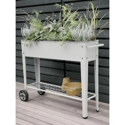 Gardener's Supply Company Metal Elevated Planter Cart With Wheels | Heavy Duty Outdoor Garden Work Table Steel Planter Box With Side Metal Sidewalls 1 Gardener's Supply Company Metal Elevated Planter Cart With Wheels | Heavy Duty Outdoor Garden Work Table Steel Planter Box With Side Metal Sidewalls
