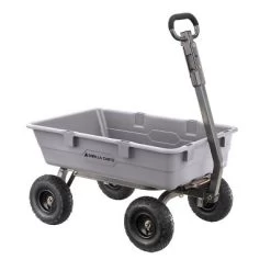 Gorilla Carts 800 Pound Capacity Heavy Duty Poly Yard Garden Steel Dump Utility Wheelbarrow Wagon Cart With 2 In 1 Towing ATV Handle, Gray -Outdoor Garden GUEST fbb8089f 189e 47aa b883 68a10eac14dd