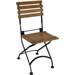 Sunnydaze Decor Sunnydaze Indoor/Outdoor Patio Or Dining Chestnut Wooden Folding Bistro Arm Chair - Brown -Outdoor Garden GUEST fcd65049 6995 47d4 bbdf 2a3004126d5e