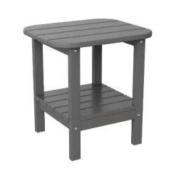 Flash Furniture Newport HDPE 2-Tier Adirondack Side Table - All-Weather - Indoor/Outdoor -Outdoor Garden GUEST fcfcfd2e f125 42b6 b124 6288dcbd44cd