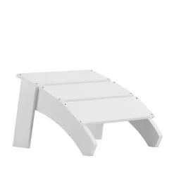 Merrick Lane Modern All-Weather Poly Resin Wood Adirondack Ottoman Foot Rest -Outdoor Garden GUEST fd95f304 6259 474e ba30 69ff61890de1