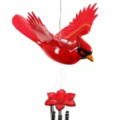 9.25" Plastic And Metal Solar Cardinal Fluttering Wings Wind Chime Red - Exhart 11 9.25" Plastic And Metal Solar Cardinal Fluttering Wings Wind Chime Red - Exhart -Outdoor Garden GUEST fd98e5ab c9aa 48a7 891d 7afce3017ca2