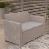 Merrick Lane Outdoor Furniture Resin Loveseat Faux Rattan Wicker Pattern 2-Seat Loveseat With All-Weather Cushions