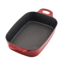 Rachael Ray Premium RUST-RESISTANT Cast Iron Roasting Pan 9"x13" Red -Outdoor Garden GUEST fdf47177 7de9 4cc0 ae4d 23839d2ee835