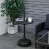Outsunny 20" Umbrella Table Tray Portable Round Table Top For Beach, Patio, Garden, Swimming Pool, Deck, Black