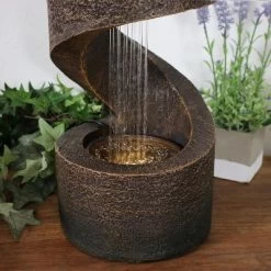 Sunnydaze Decor Sunnydaze Indoor Contemporary Decorative Polyresin Winding Showers Tabletop Water Fountain With LED Lights - 13" -Outdoor Garden GUEST fed2fee9 866d 4c35 aa04 dc6cdfd82708