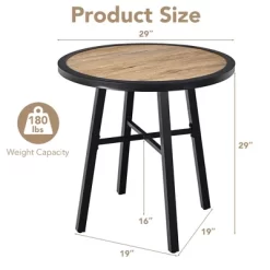 Costway 29'' Patio Round Bistro Metal Table Wood-Like Top Garden Deck Backyard 10 Costway 29'' Patio Round Bistro Metal Table Wood-Like Top Garden Deck Backyard -Outdoor Garden GUEST ff3c4943 0a3d 4fcc 847d 4720c56751df