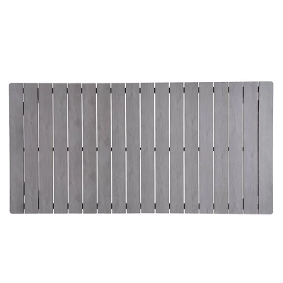 Outdoor Aluminum Rectangular Dining Table With Faux Wood Top - Gray - Crestlive Products 2 Outdoor Aluminum Rectangular Dining Table With Faux Wood Top - Gray - Crestlive Products - Image 2